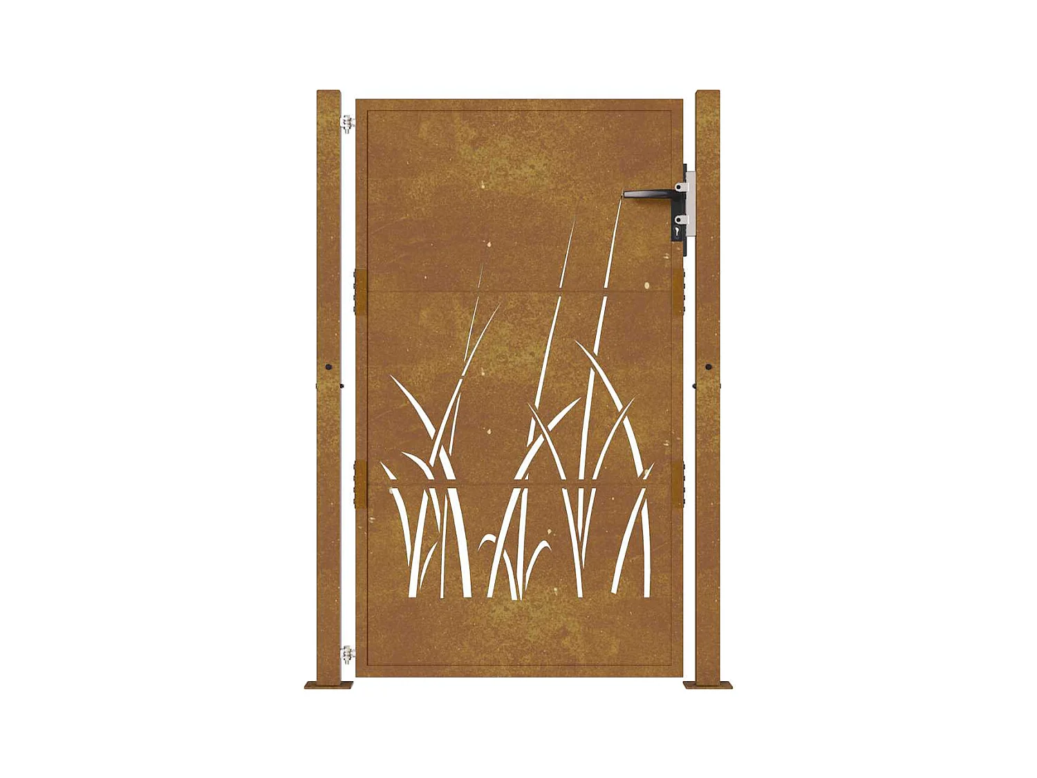 Portail de jardin 105x155 cm acier corten conception d'herbe