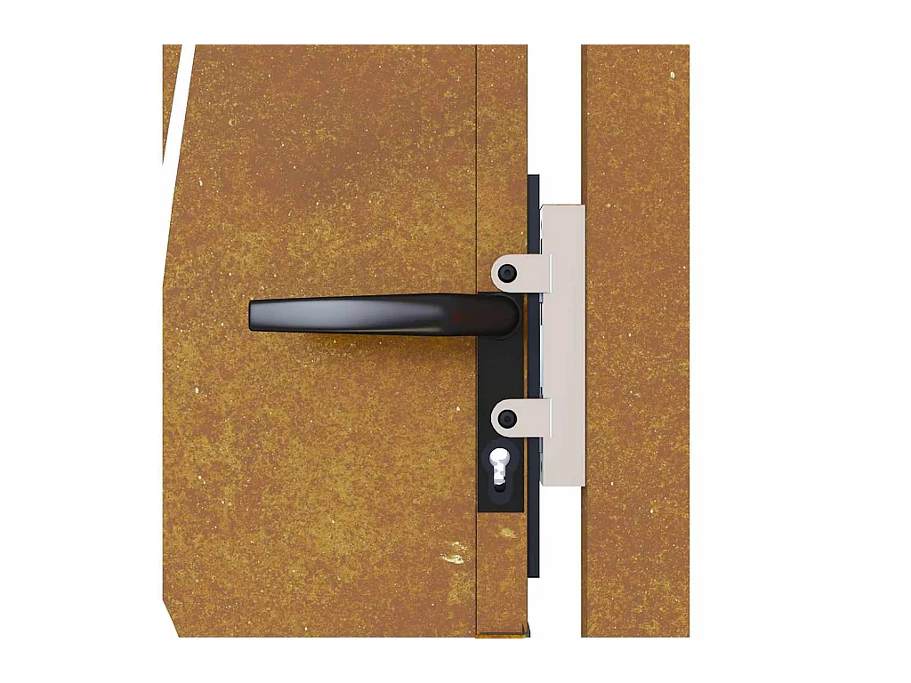 Portail de jardin 105x155 cm acier corten conception d'herbe