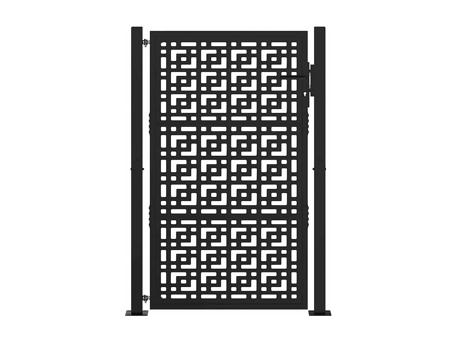 Cancello da giardino nero 105x155 cm in acciaio con design a croce