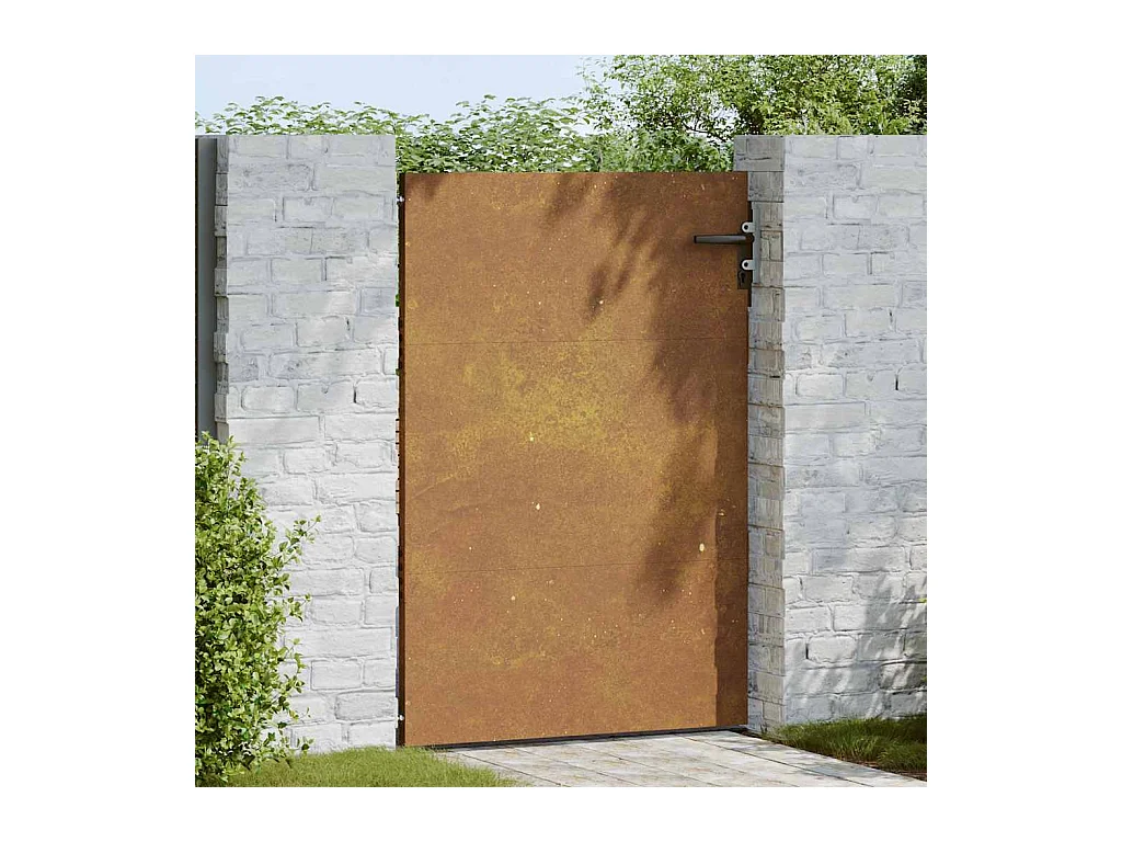 Puerta de jardín de acero corten de 85x150 cm.