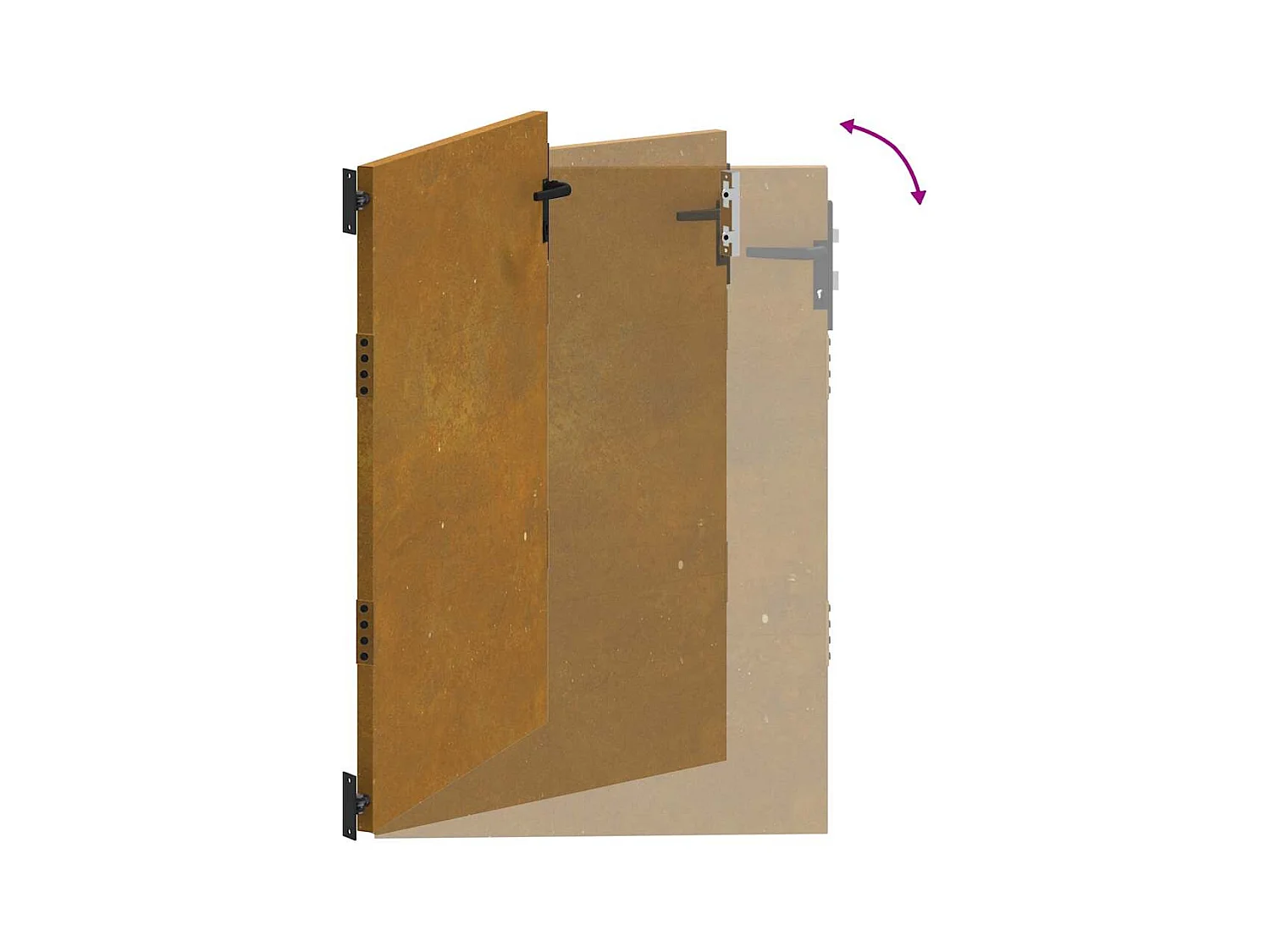 Puerta de jardín de acero corten de 85x150 cm.