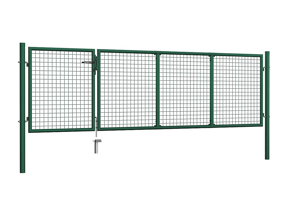 Stalen poort 350x100 cm Groen