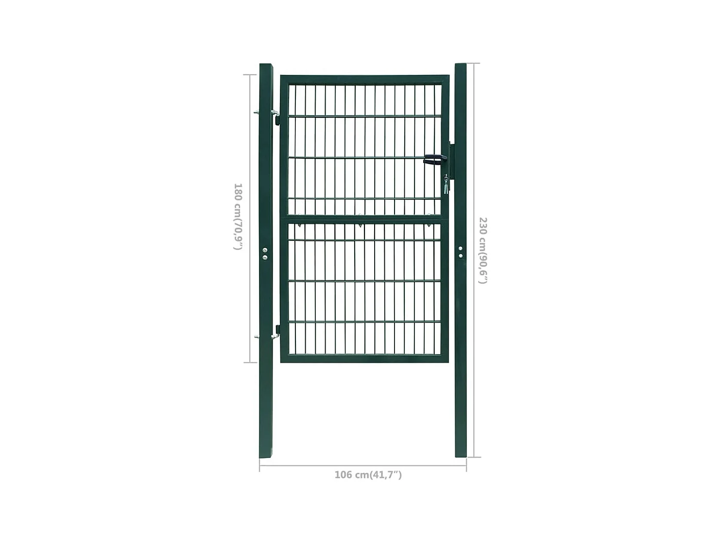 Portillon 2D (simple) Vert 106x230 cm