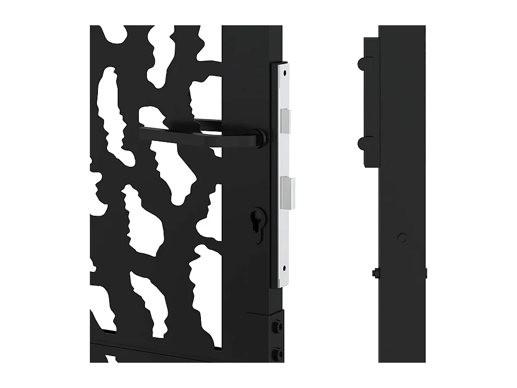 Portail de jardin noir 105x130 cm acier conception de tracés
