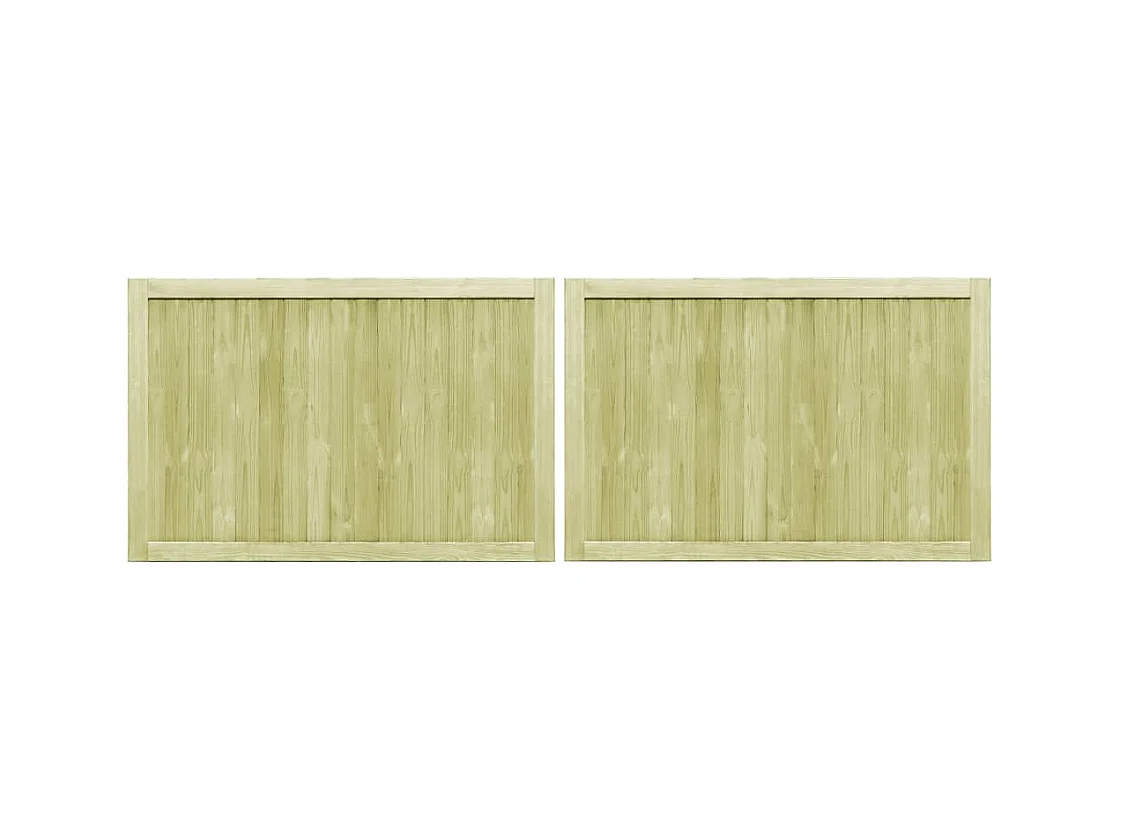Portillons de jardin 2 pcs Bois de pin imprégné 300x100 cm