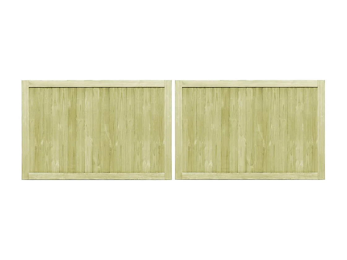 Portillons de jardin 2 pcs Bois de pin imprégné 300x100 cm