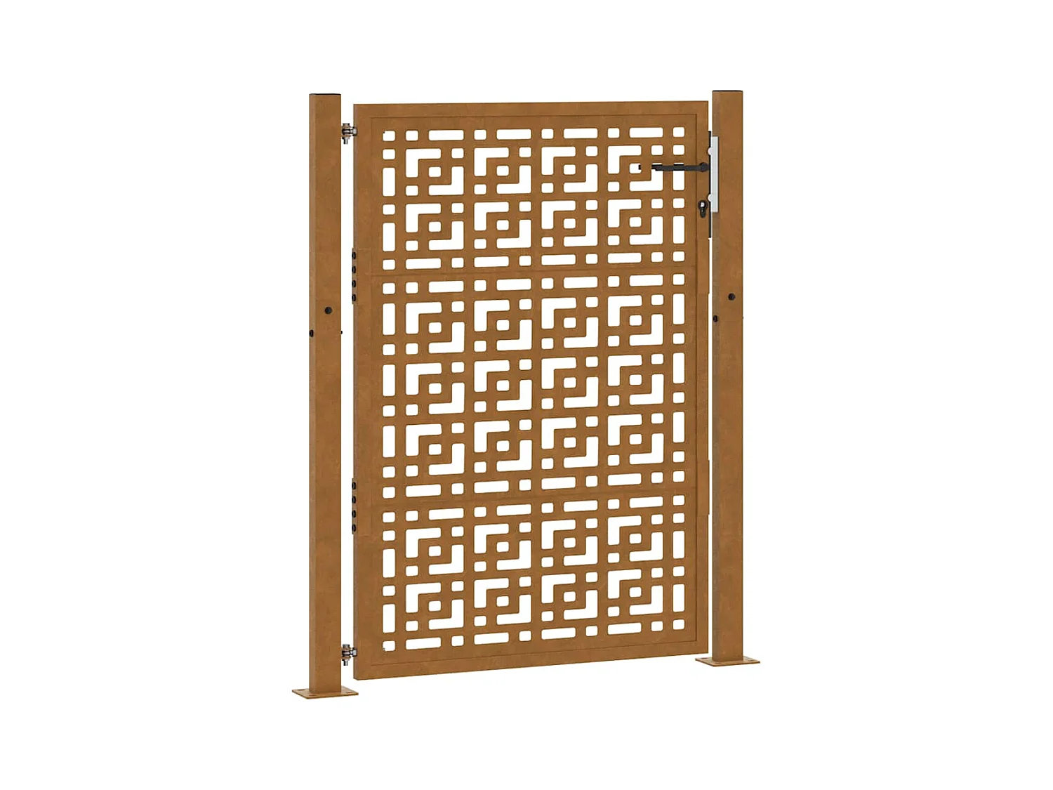 Puerta de jardín de acero resistente a la intemperie con diseño en forma de cruz