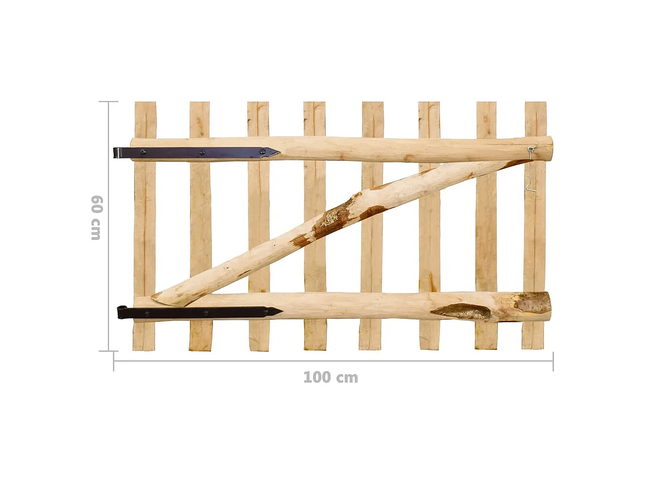 Enkele hekpoort Hazelhout 100x60 cm