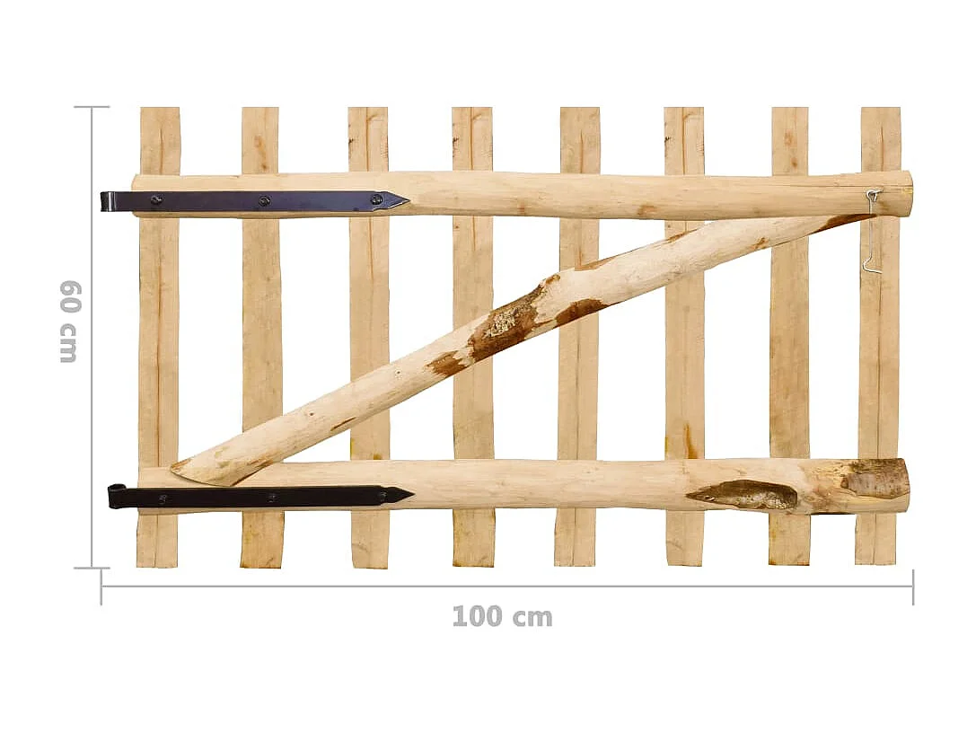 Enkele hekpoort Hazelhout 100x60 cm
