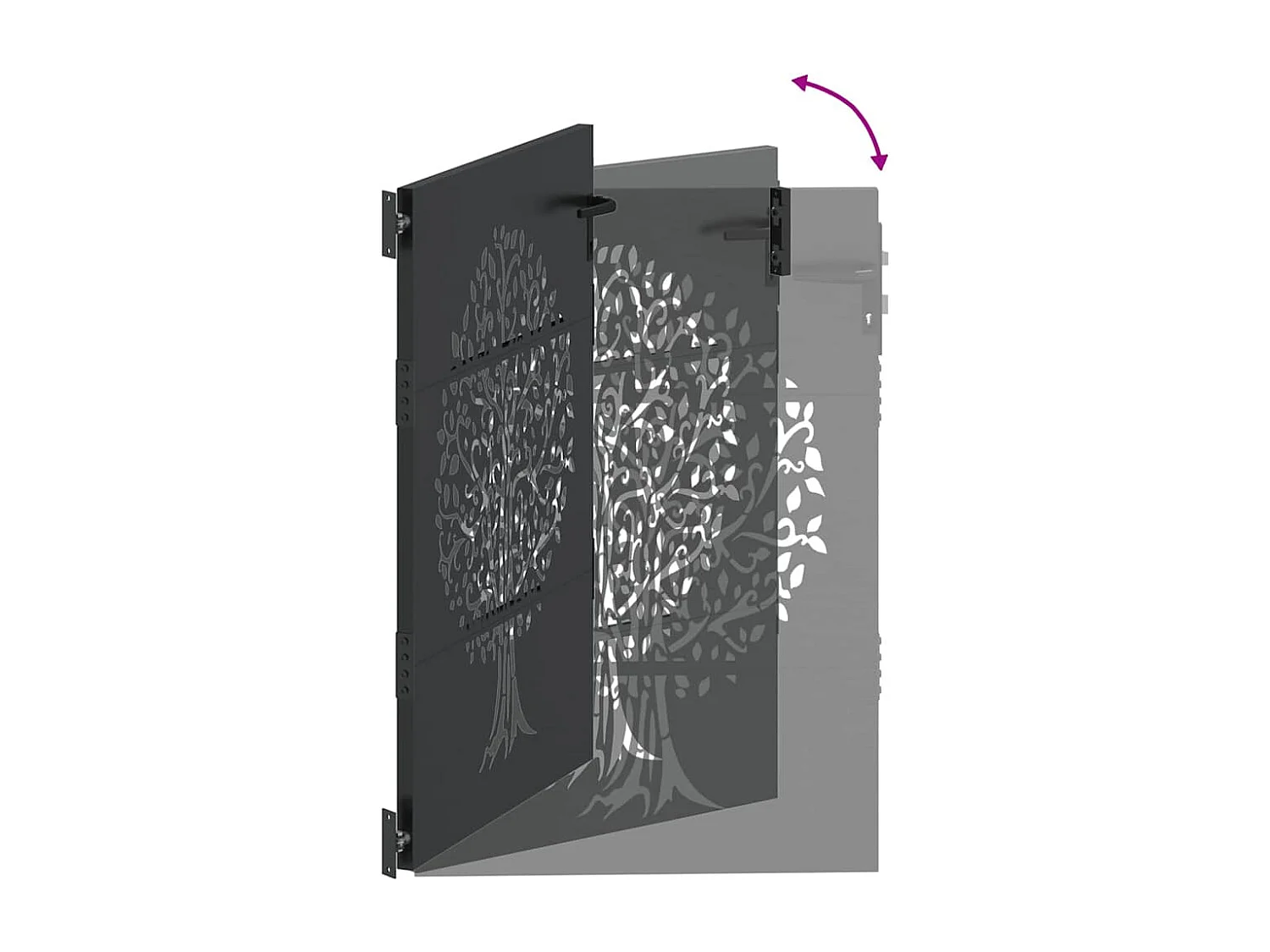 Cancello da giardino, Cancello da giardino 85x75 cm Design ad albero in acciaio Corten