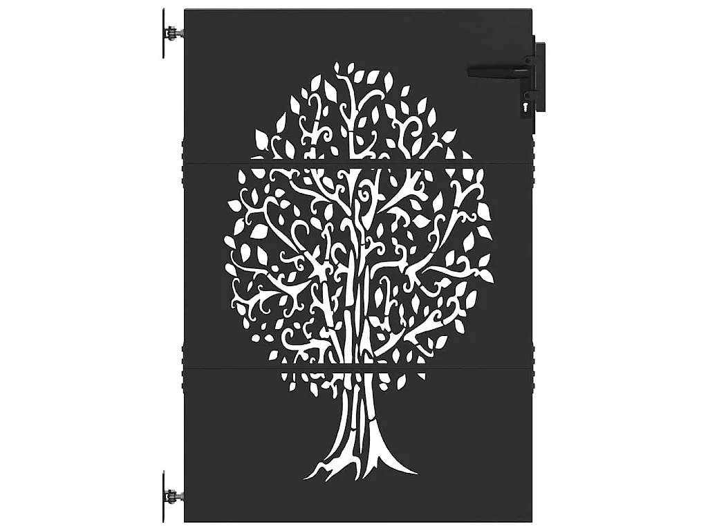 Porte de Jardin, Portail de Jardin 85x75 cm Design Arbre en Acier Corten