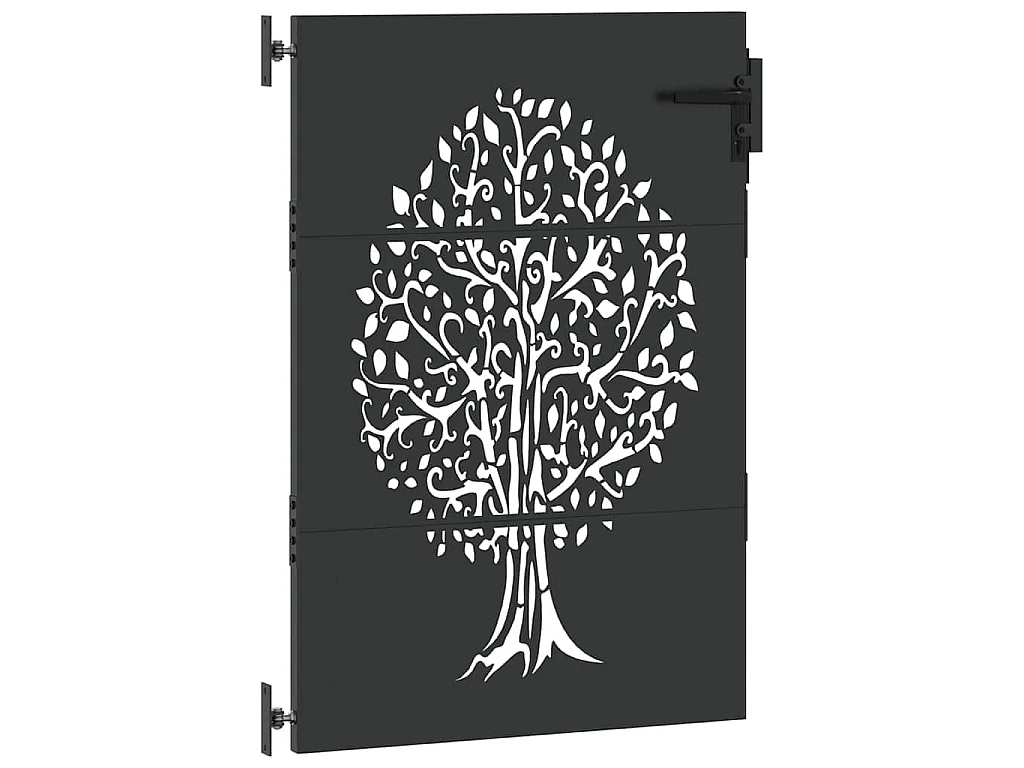 Porte de Jardin, Portail de Jardin 85x75 cm Design Arbre en Acier Corten