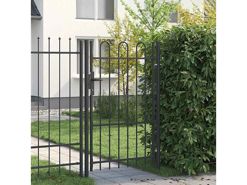 Cancello per recinzione grigio 100 x 150 cm in acciaio verniciato a polvere