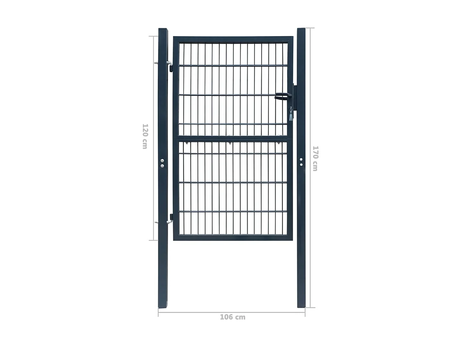 2D Poort (enkel) Antracietgrijs 106x170 cm