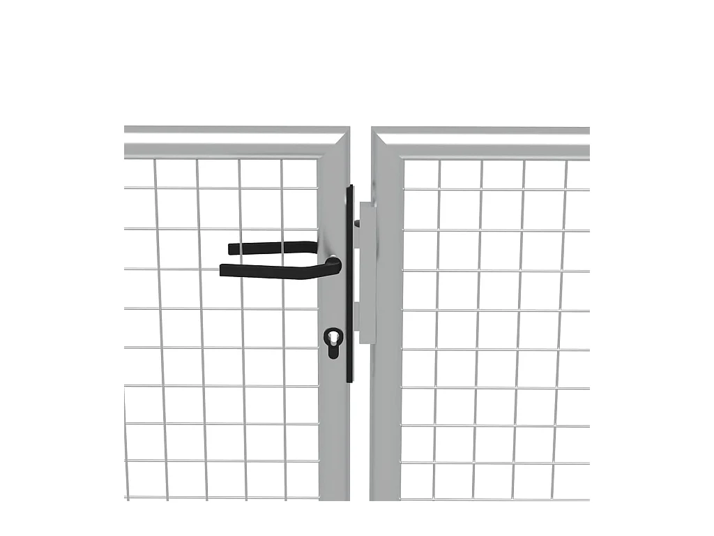 Puerta de jardín de acero galvanizado 415 x 200 cm color plata