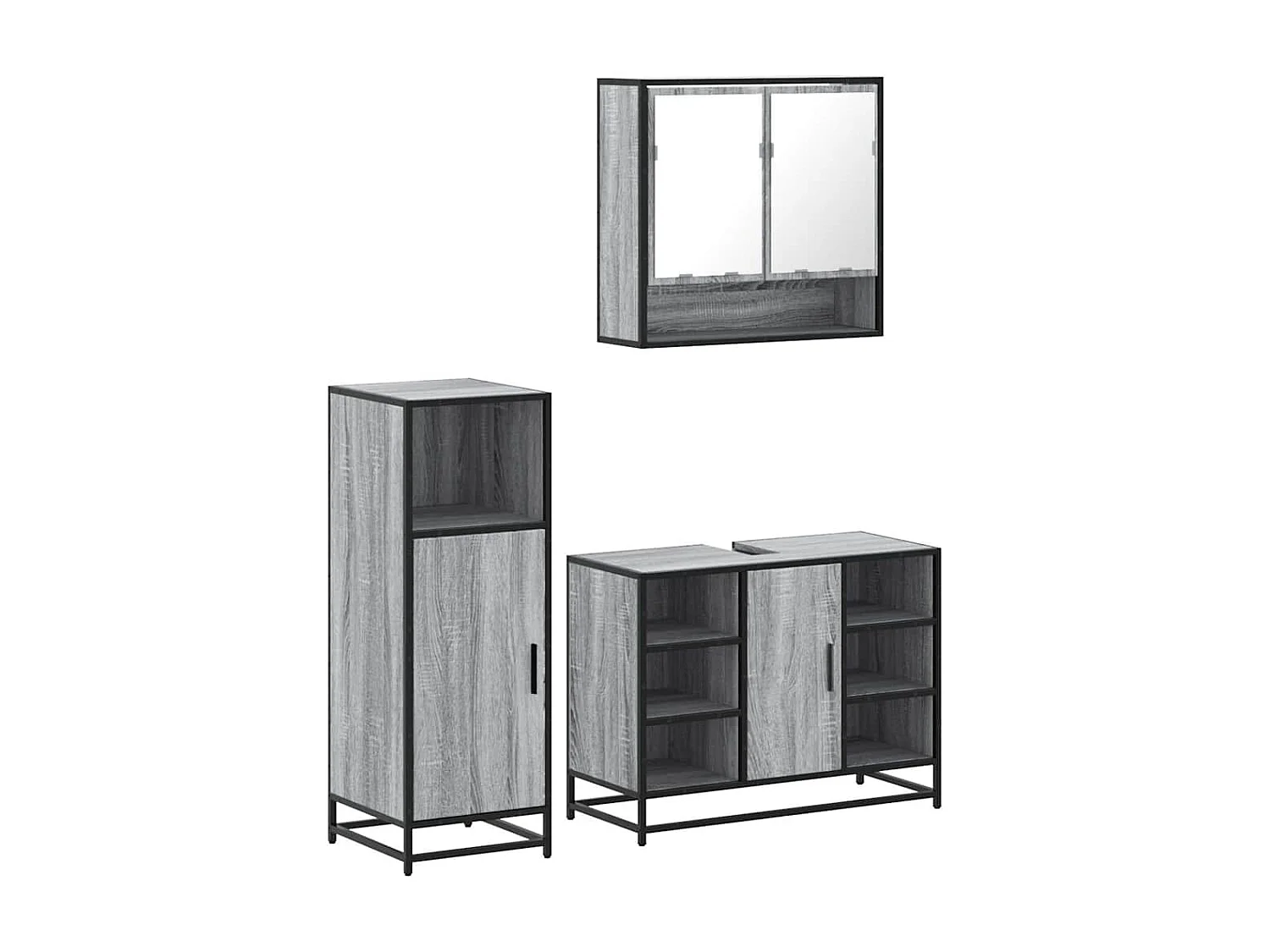 Set di mobili da bagno Sonoma Grey da 3 pezzi