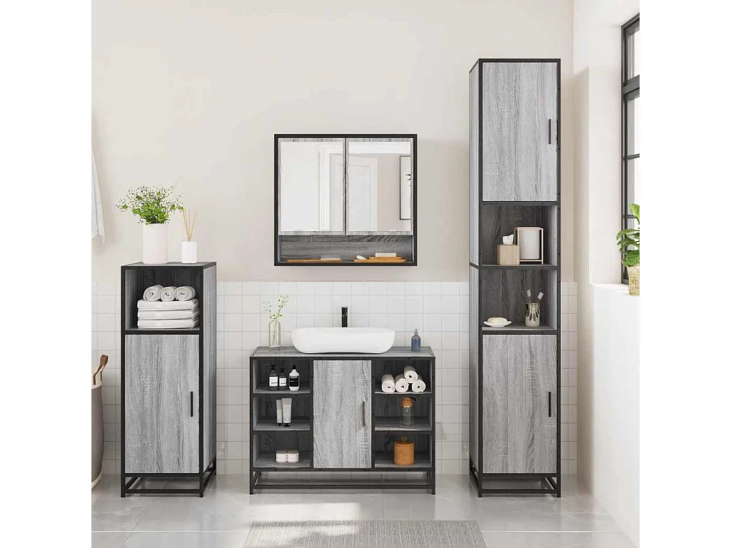 Set di mobili da bagno Sonoma Grey da 3 pezzi