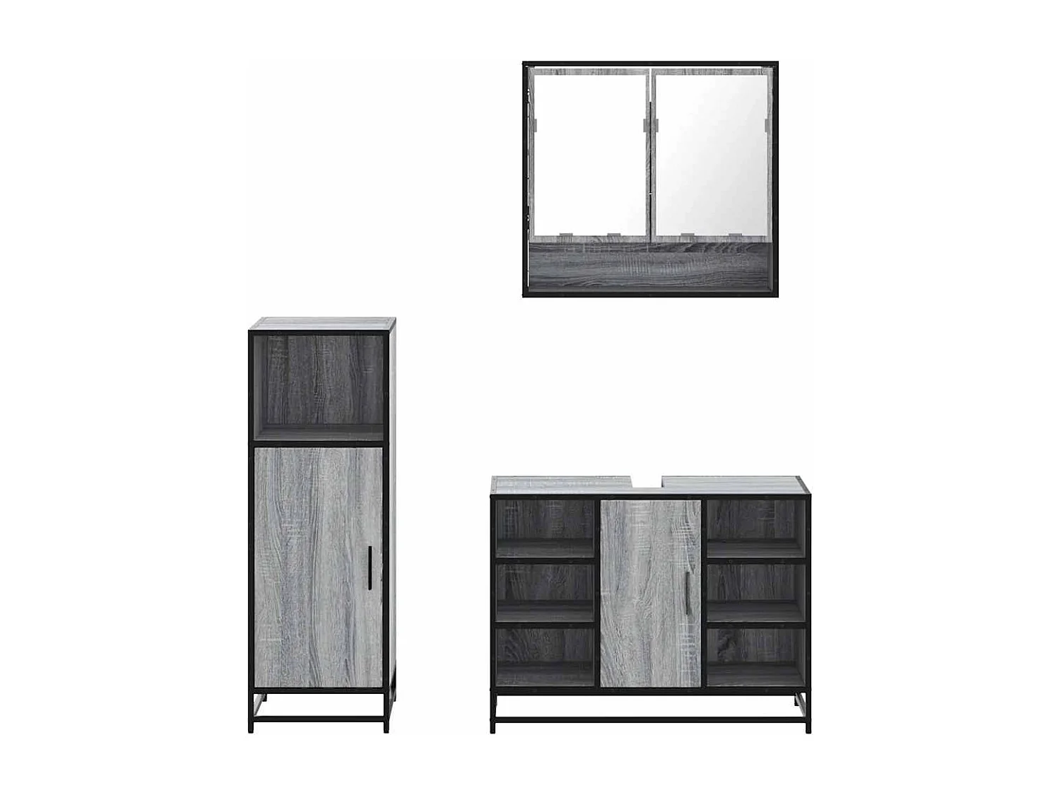 Set di mobili da bagno Sonoma Grey da 3 pezzi