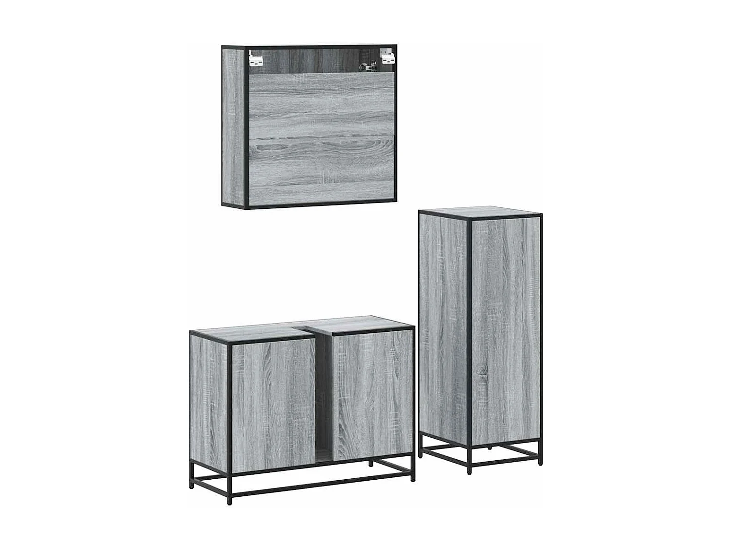 Set di mobili da bagno Sonoma Grey da 3 pezzi