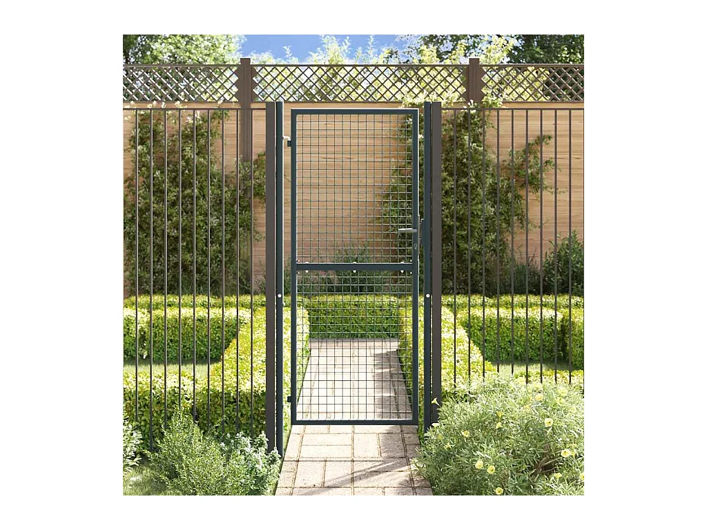 Gegalvaniseerd stalen tuinhek 100 x 200 cm Grijs