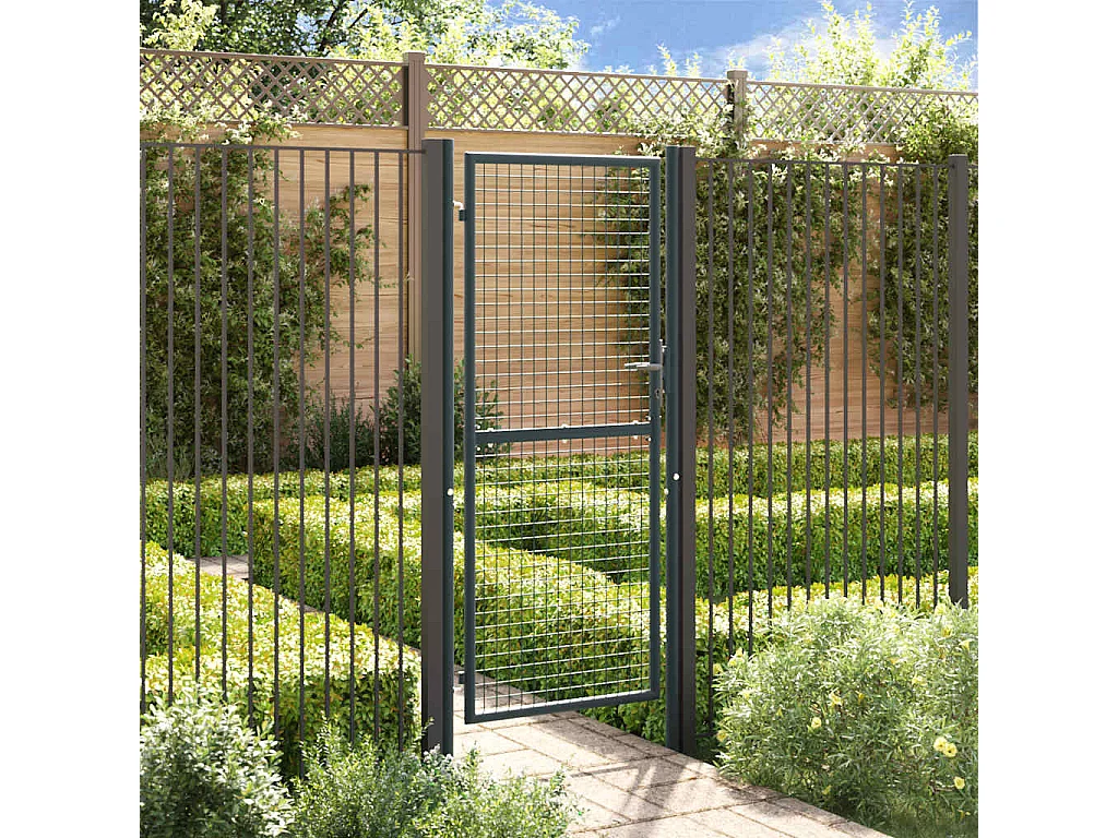 Cancello da giardino in rete di acciaio zincato 100 x 200 cm Grigio