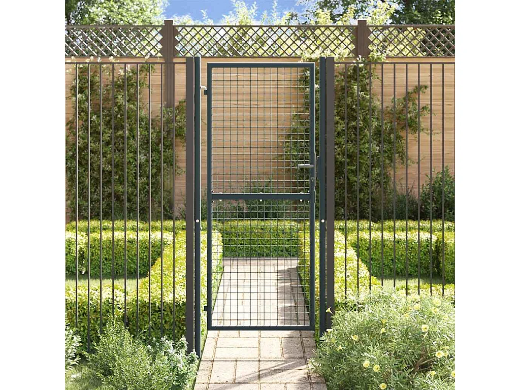 Cancello da giardino in rete di acciaio zincato 100 x 200 cm Grigio