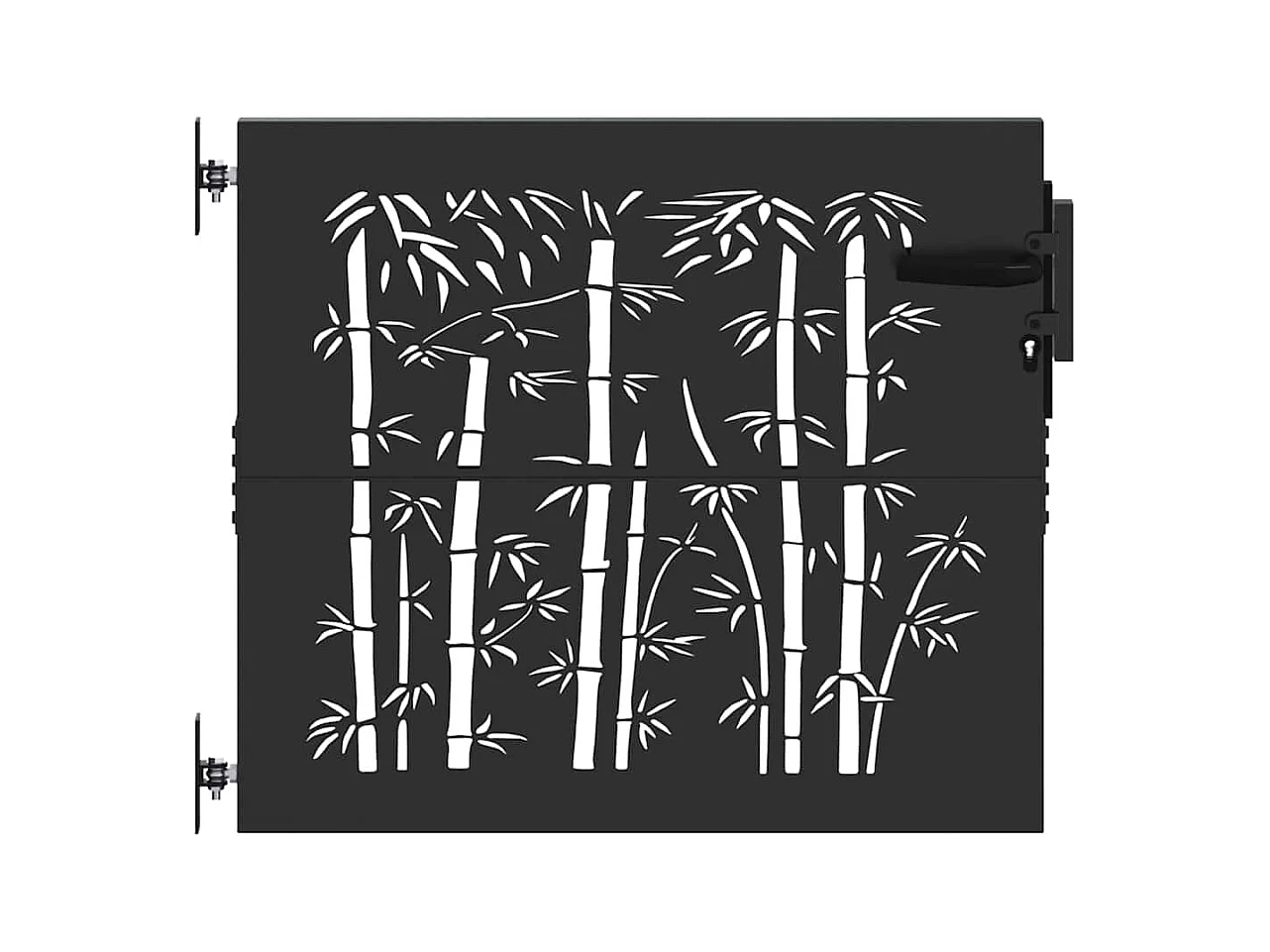 Cancello da giardino nero 105 x 100 cm in acciaio verniciato a polvere