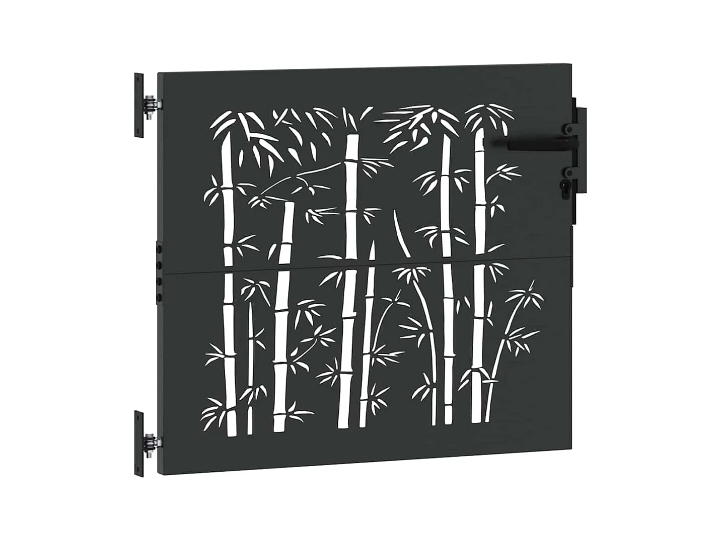 Cancello da giardino nero 105 x 100 cm in acciaio verniciato a polvere