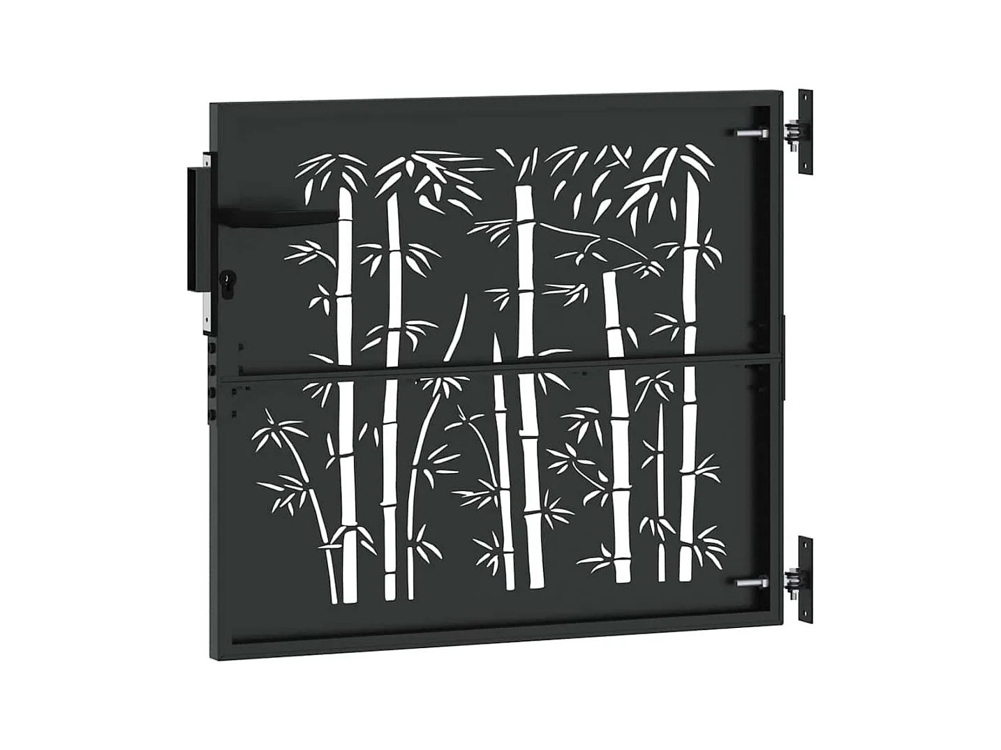 Cancello da giardino nero 105 x 100 cm in acciaio verniciato a polvere