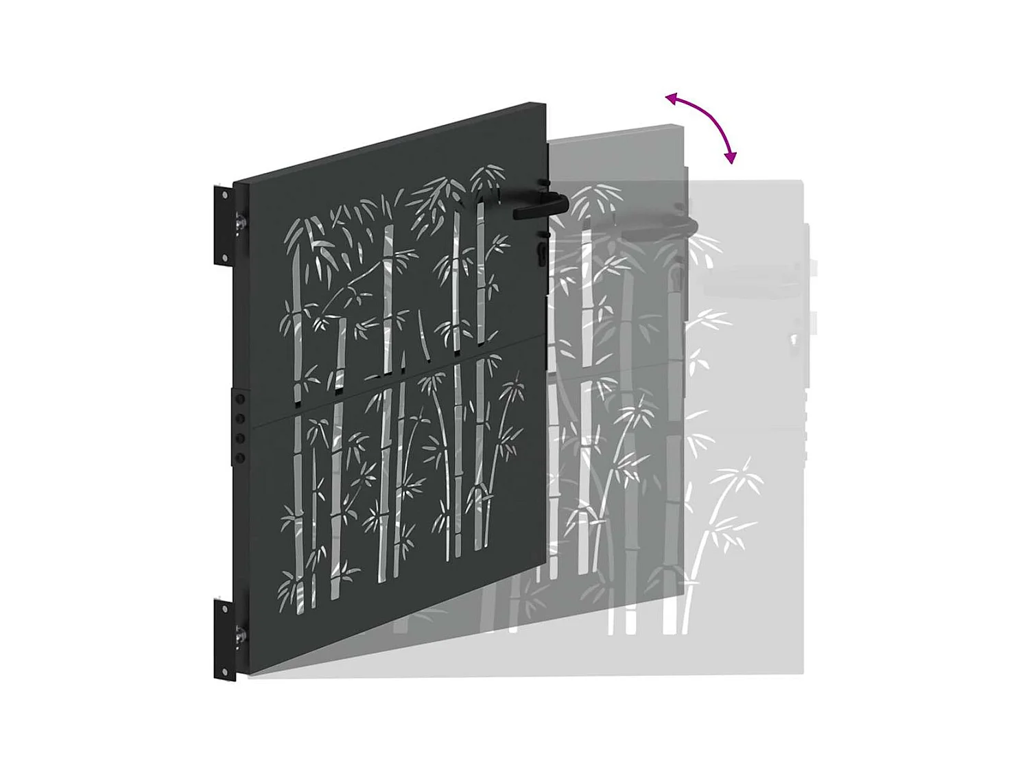 Cancello da giardino nero 105 x 100 cm in acciaio verniciato a polvere