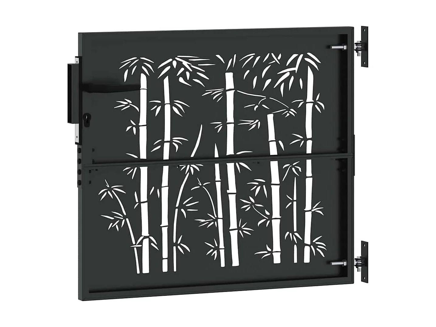 Zwarte tuinpoort 105 x 100 cm gepoedercoat staal