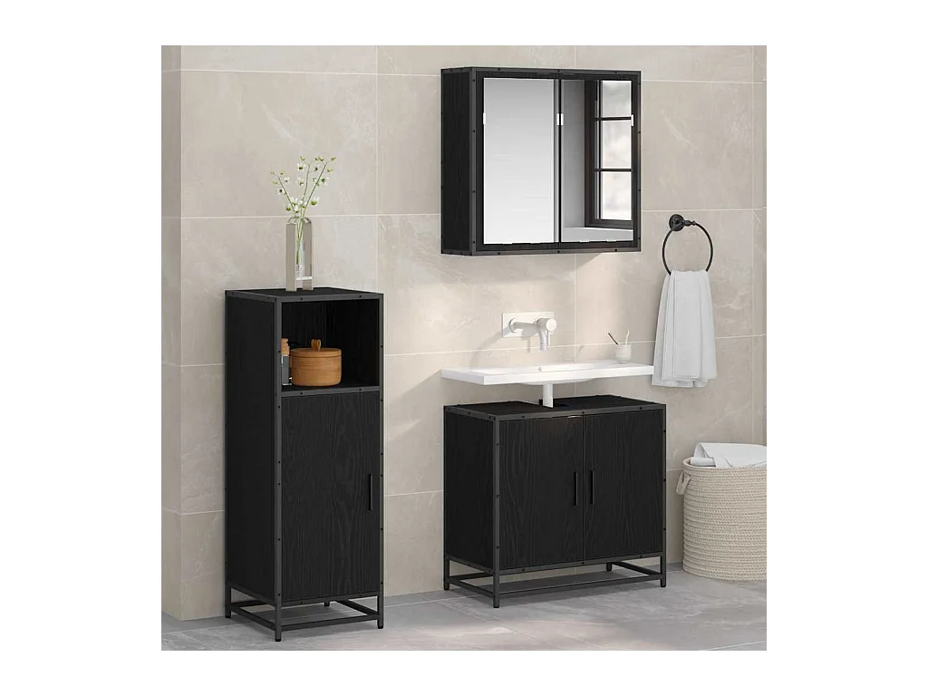 Mobile bagno in rovere nero 35 x 37,5 x 100 cm