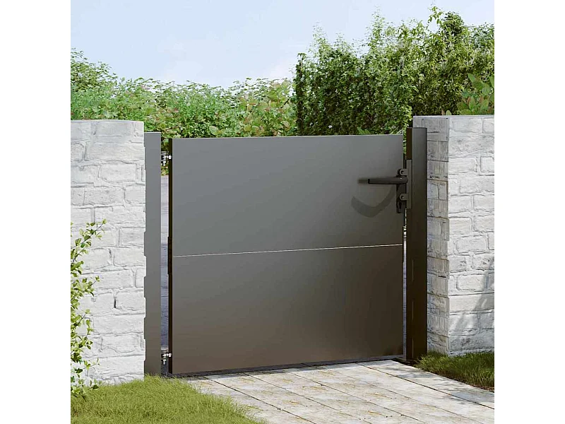 Porte de Jardin Noir 105 x 100 cm Acier peint par poudre