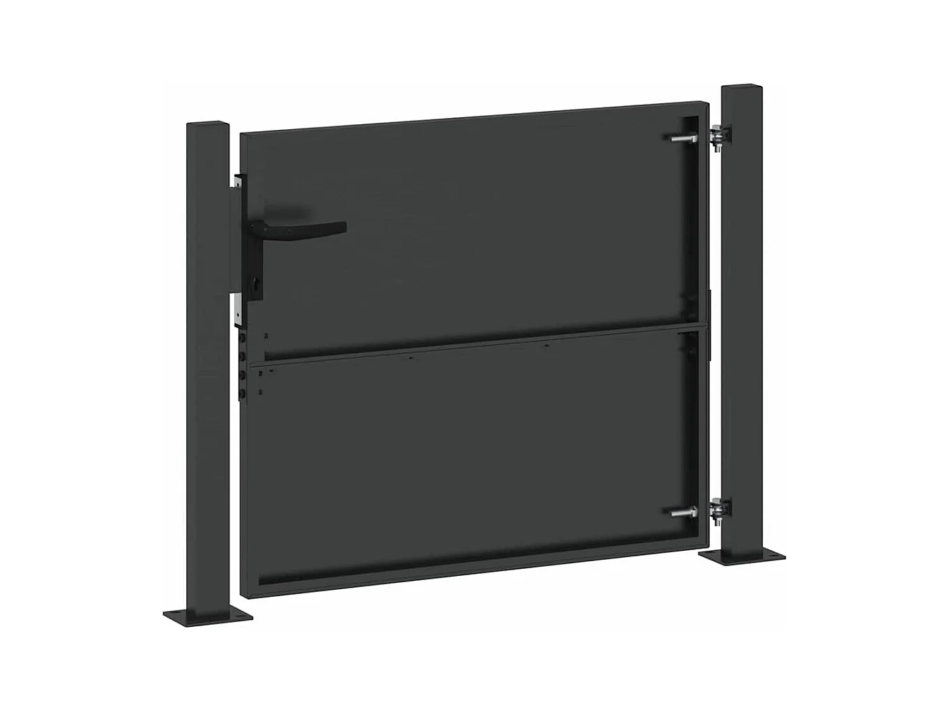 Porte de Jardin Noir 105 x 100 cm Acier peint par poudre