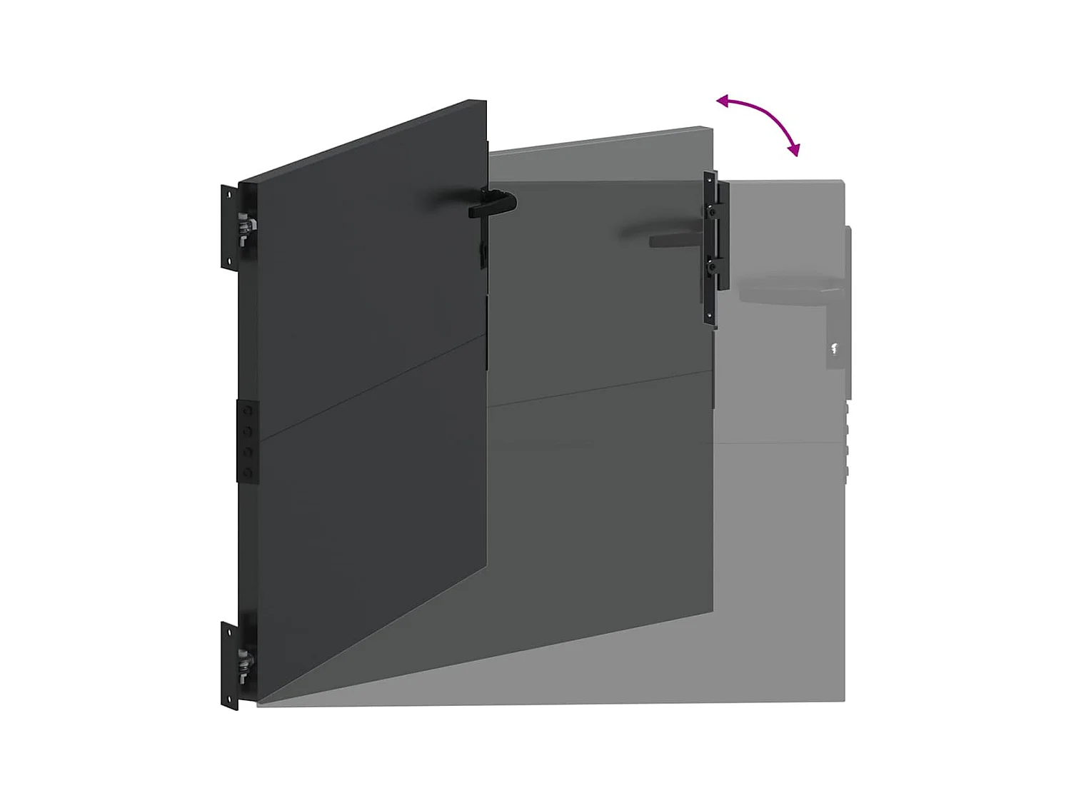 Porte de Jardin Noir 105 x 100 cm Acier peint par poudre