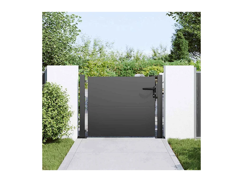 Zwarte tuinpoort 105 x 100 cm gepoedercoat staal