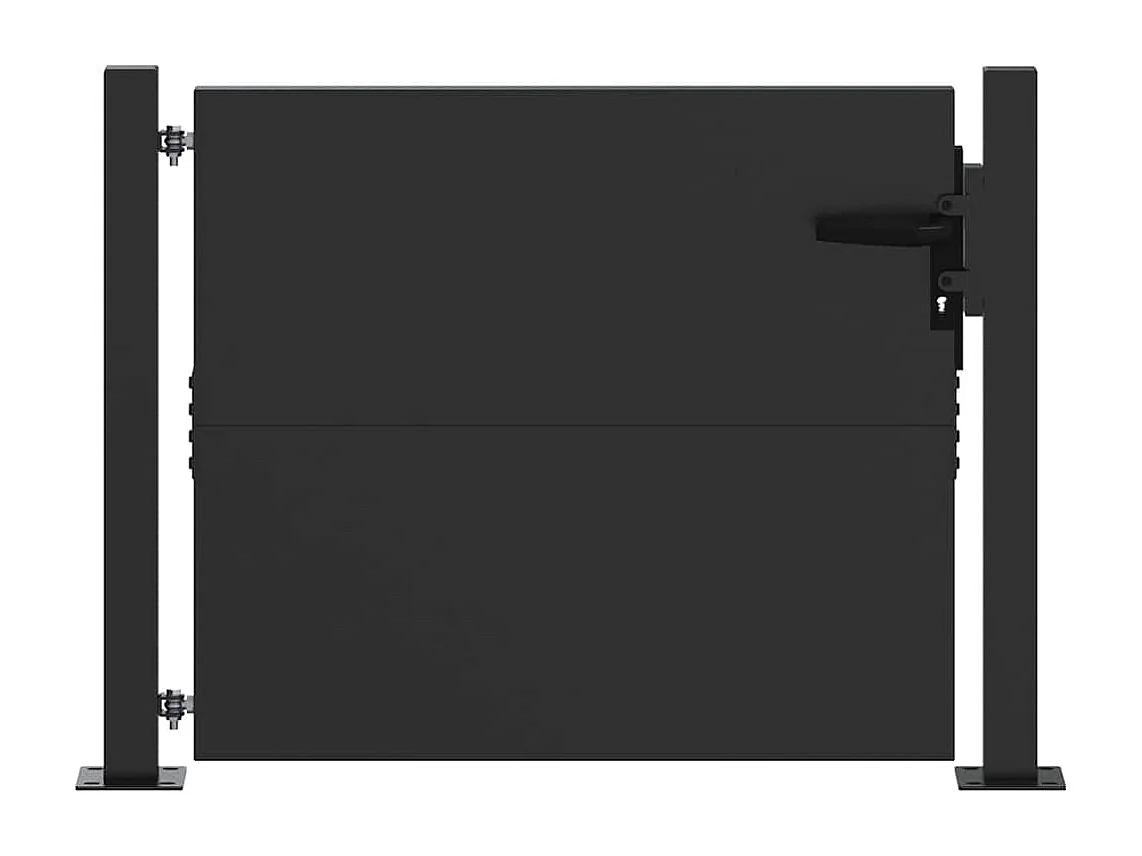 Schwarzes Gartentor 105 x 100 cm, pulverbeschichteter Stahl