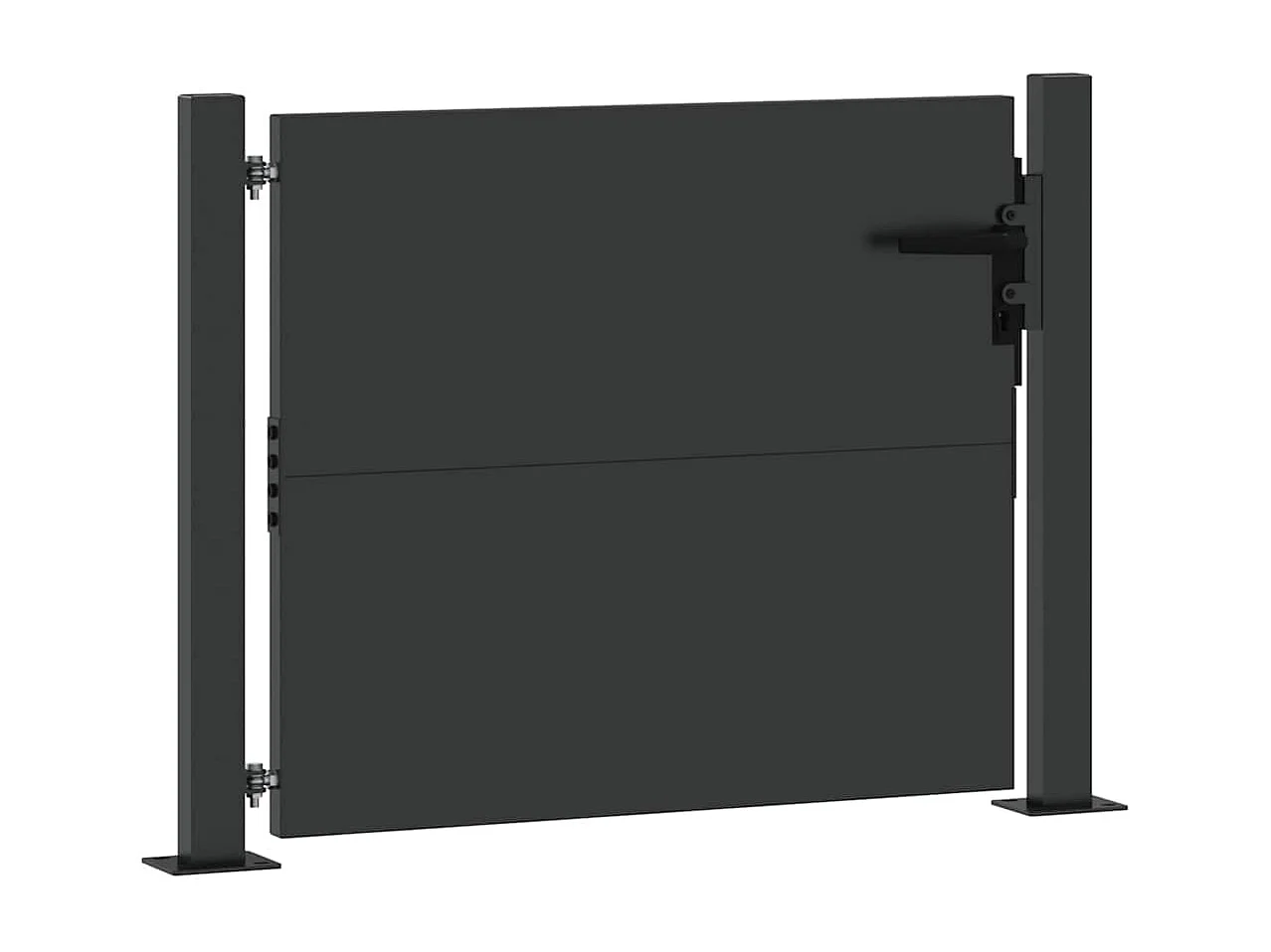 Schwarzes Gartentor 105 x 100 cm, pulverbeschichteter Stahl