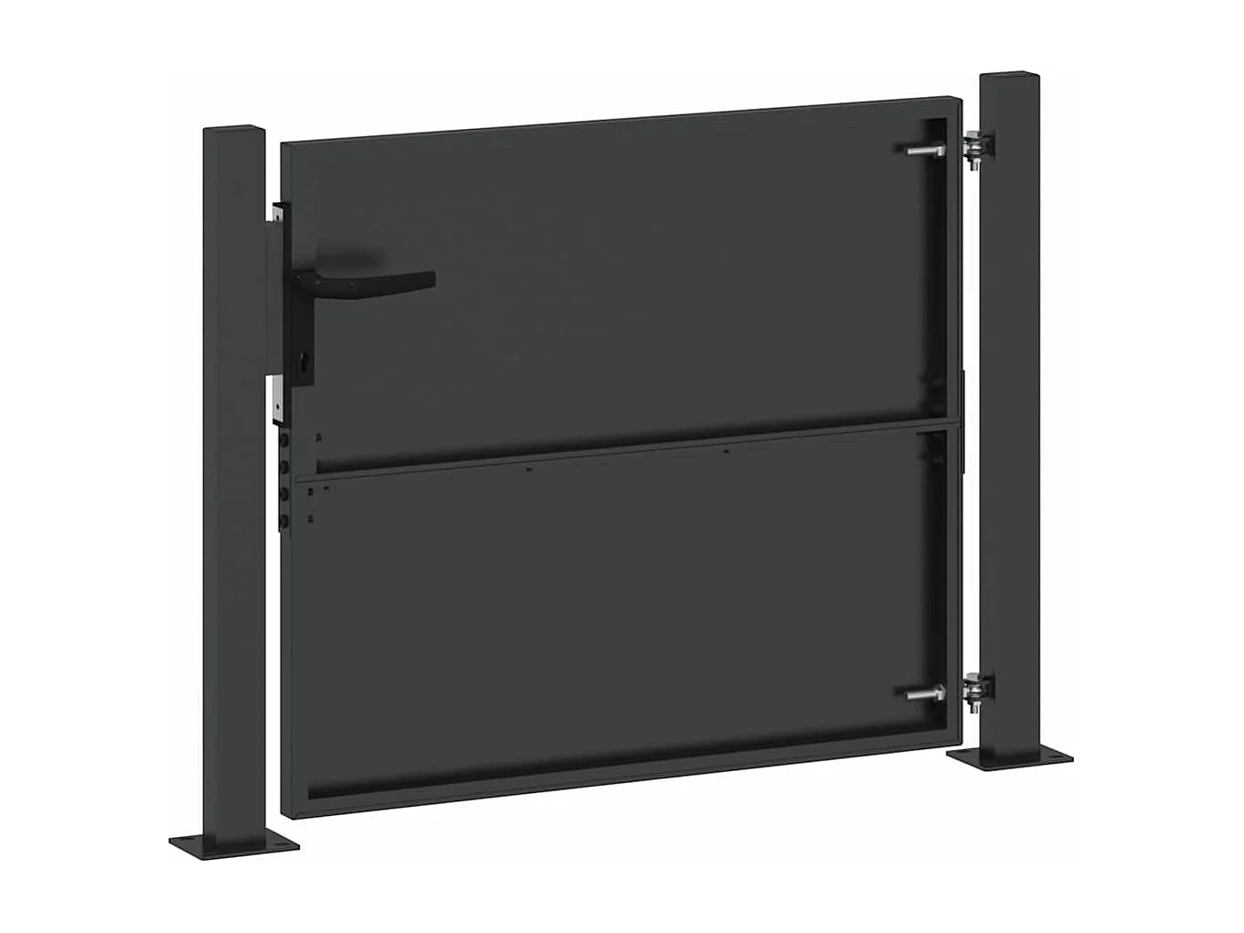 Schwarzes Gartentor 105 x 100 cm, pulverbeschichteter Stahl