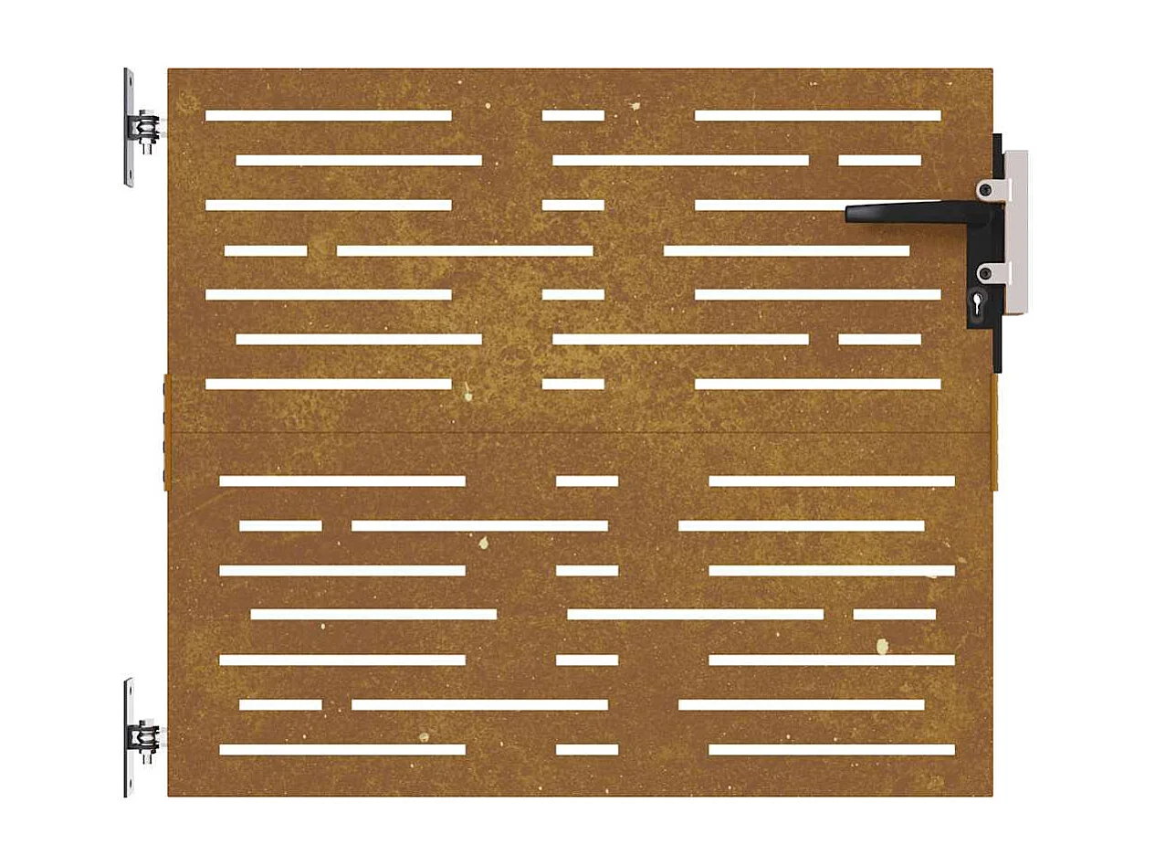 Cancello da giardino 85x75 cm in acciaio corten design quadrato