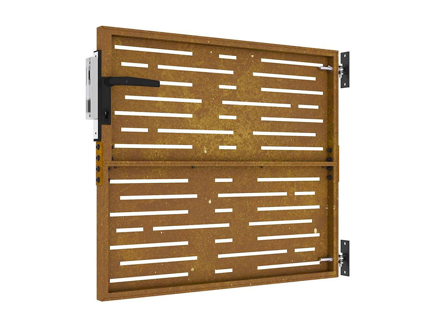 Cancello da giardino 85x75 cm in acciaio corten design quadrato