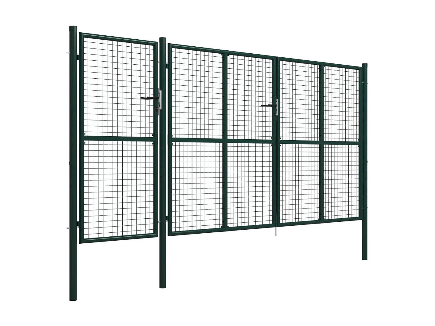 Cancello da giardino in acciaio 400 x 150 cm verde