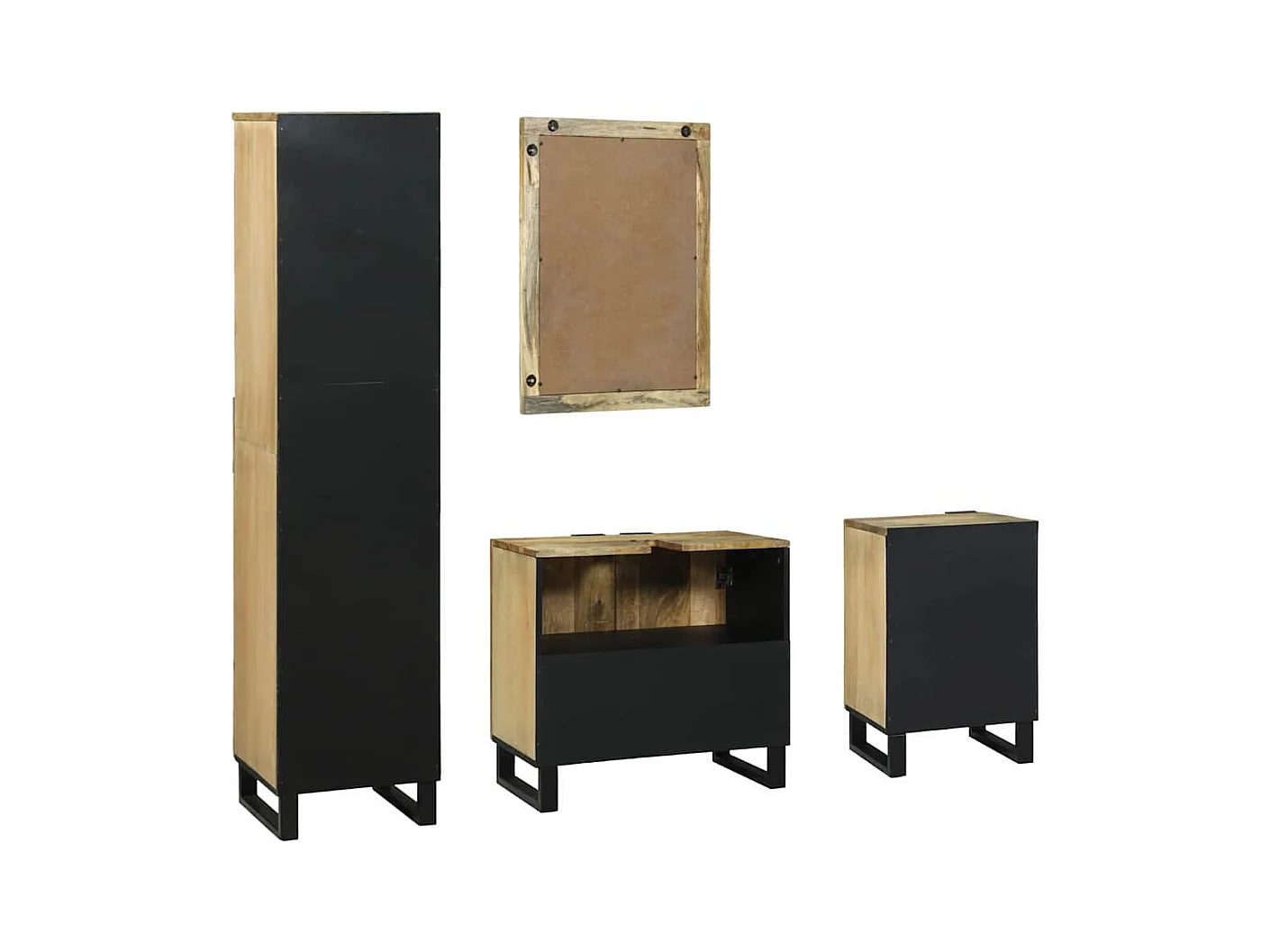 Ensemble de mobilier de salle de bain avec tiroir 4 pcs Marron