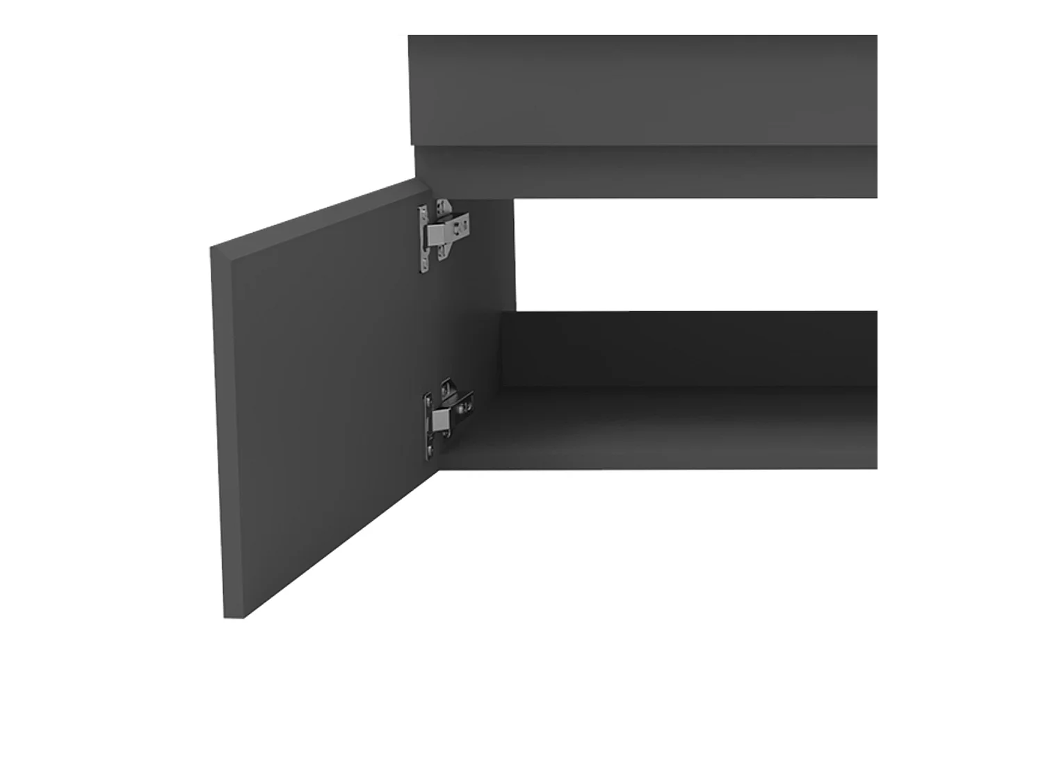 AICA Ensemble meuble Salle de Bain avec portes + vasque céramique, L x W x H: 99x45x40cm， Anthracite Mat