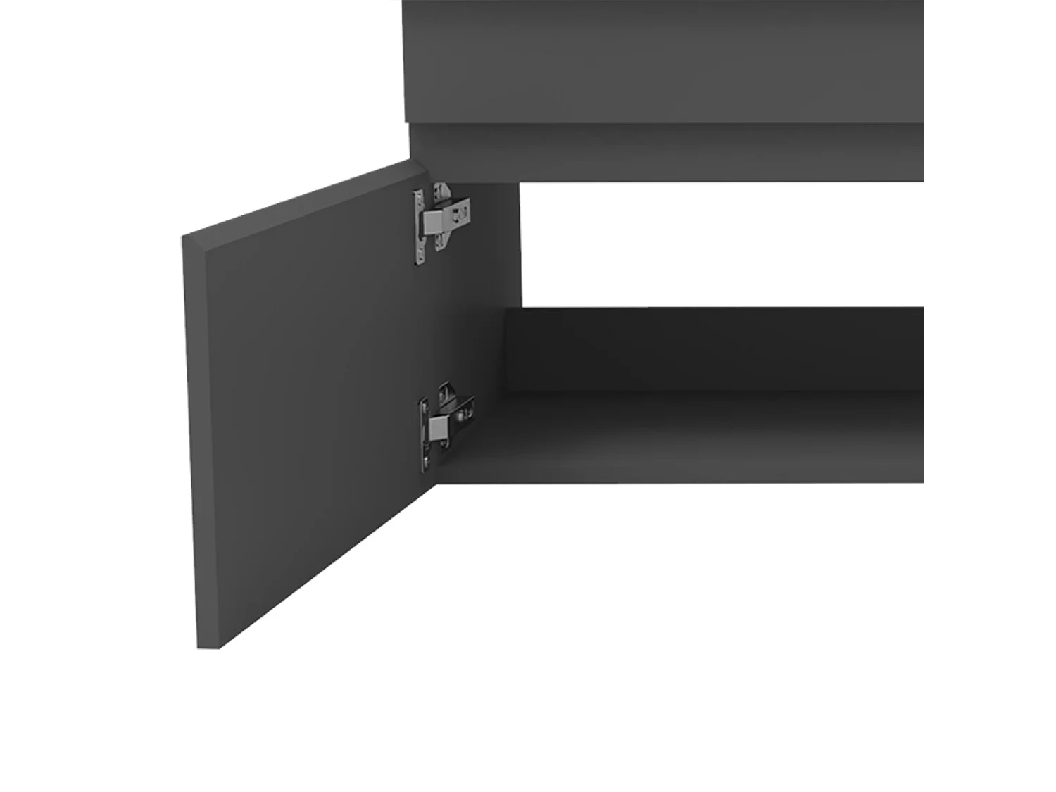 AICA Ensemble meuble Salle de Bain avec portes + vasque céramique, L x W x H: 99x45x40cm， Anthracite Mat