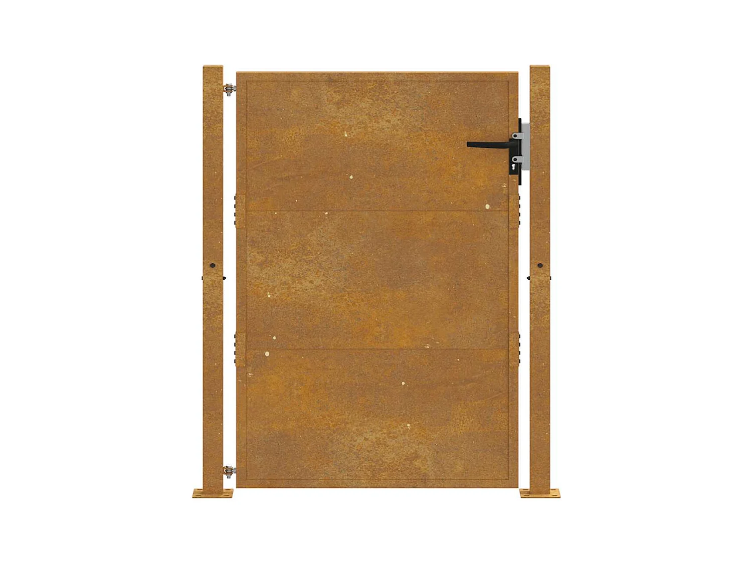 Puerta de jardín de acero corten de 105 x 130 cm.