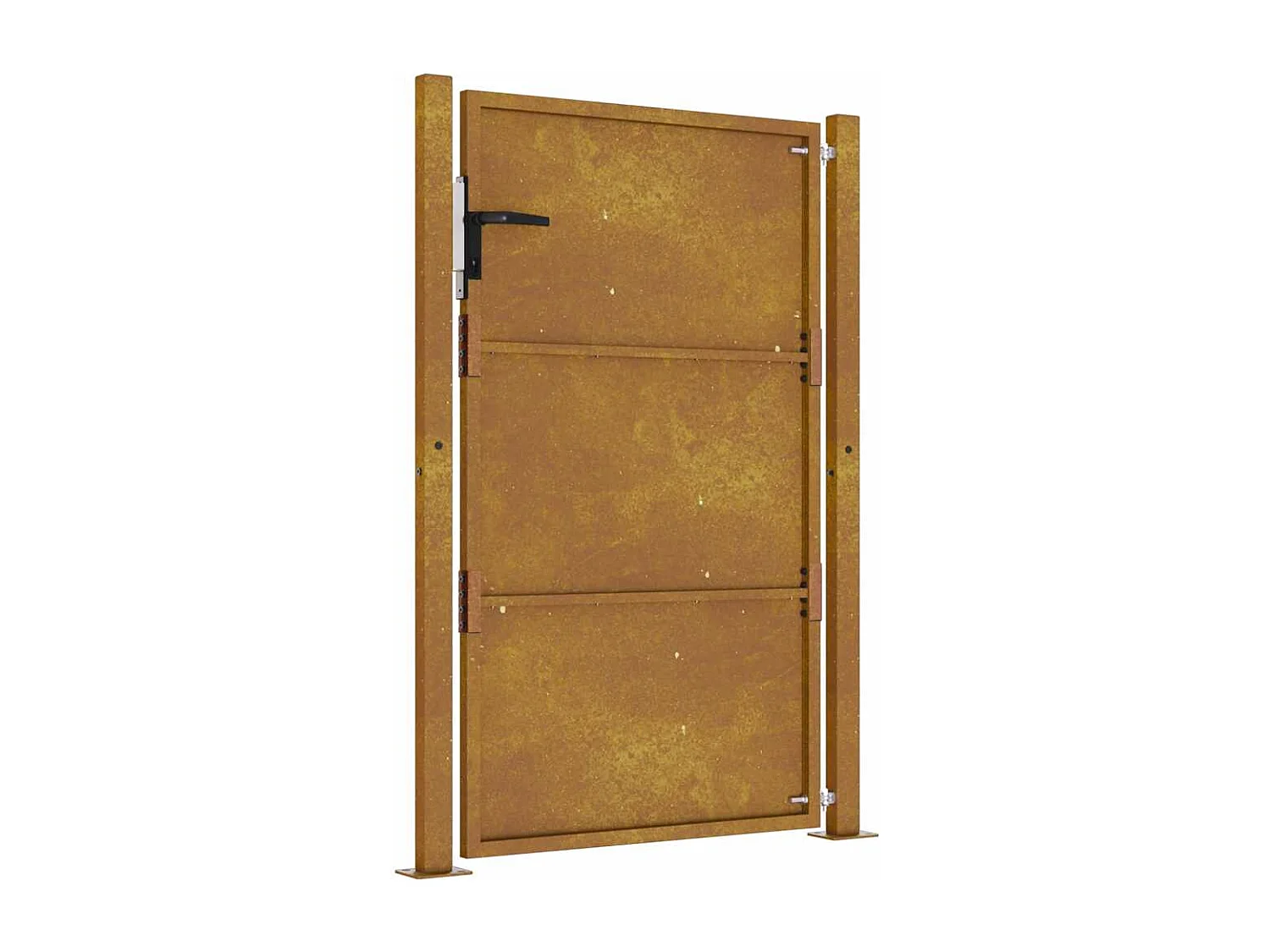 Puerta de jardín de acero corten de 105 x 130 cm.