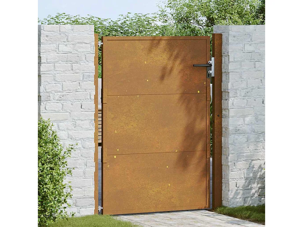 Cancello da giardino 105x130 cm acciaio corten