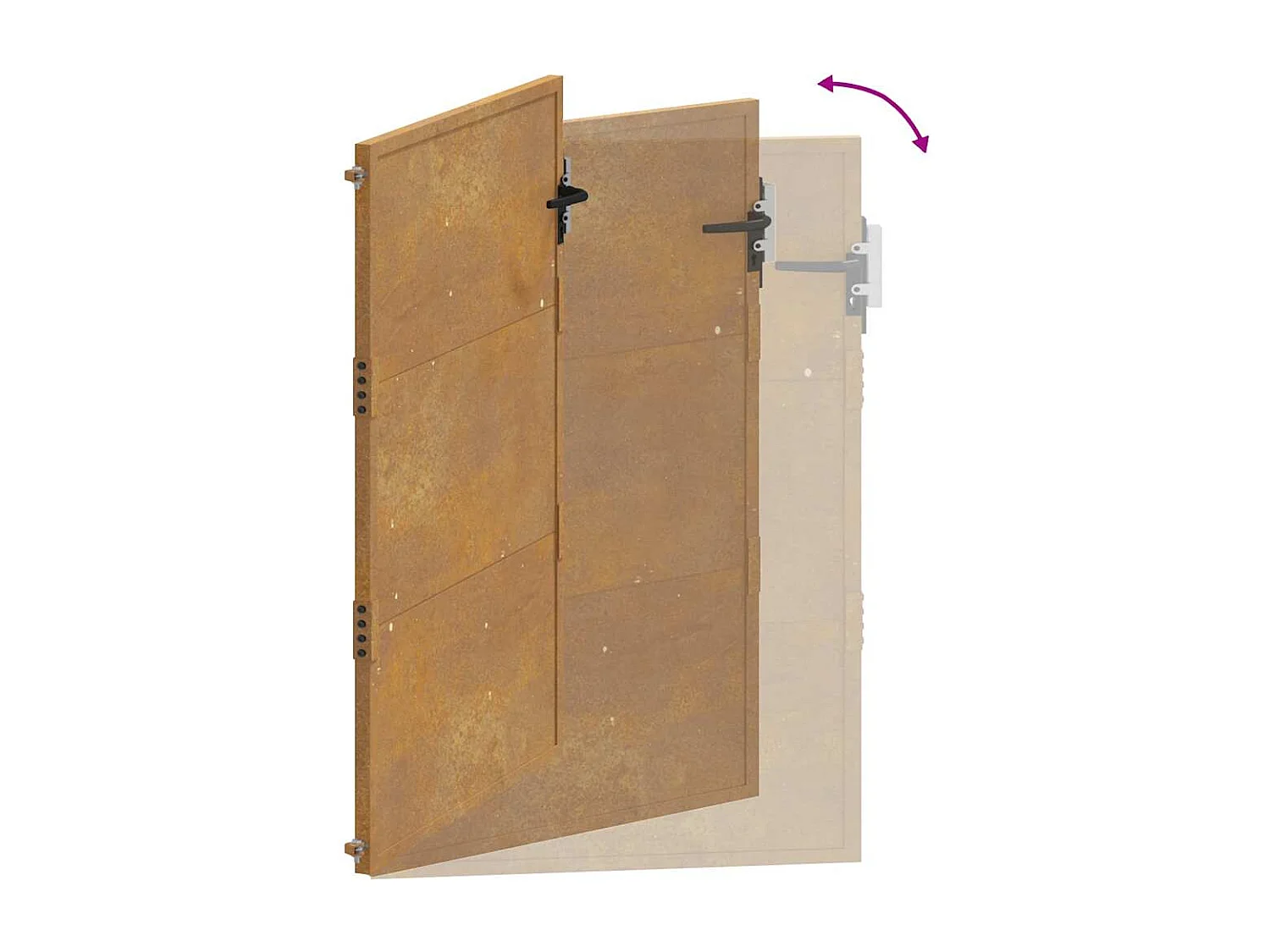 Cancello da giardino 105x130 cm acciaio corten