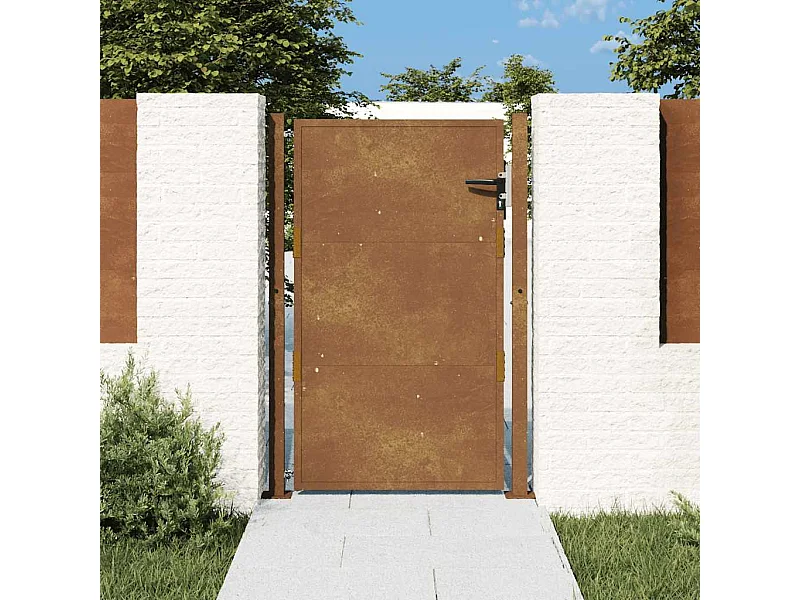Cancello da giardino 105x130 cm acciaio corten